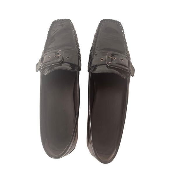 Stuart Weitzman Patent Leather Black Buckle Loafer Women's Size 8.5M - Picture 3 of 8